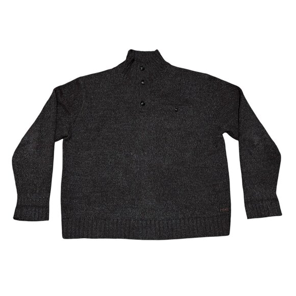 Y2K Polo Ralph Lauren Sweater XL Quarter Button Collar Heather Brown 100% Cotton - Picture 2 of 7